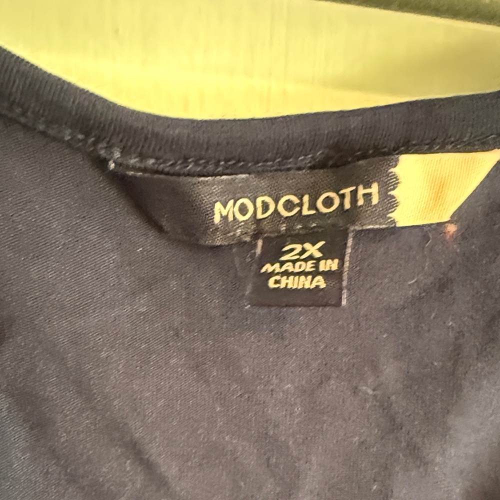 ModCloth Navy Dress with Yellow Trim - Picture 2 of 4